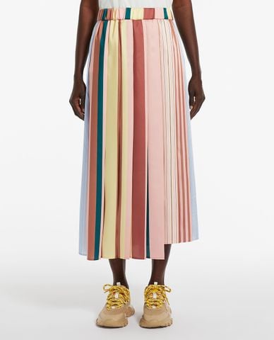  WEEKEND MAX MARA - Chân váy midi xếp li phối sọc Fagus 