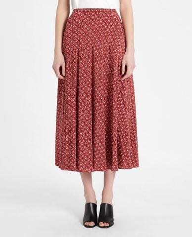  WEEKEND MAX MARA - Chân váy midi xếp li Silk Crepe De Chine 