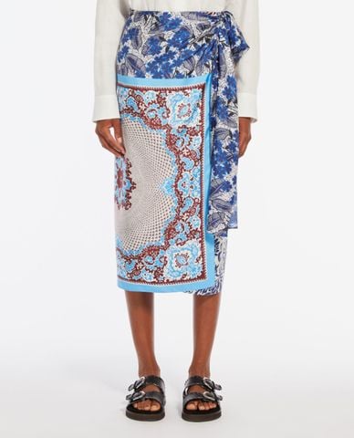  WEEKEND MAX MARA - Chân váy quấn midi phối hoạ tiết Nuevo 