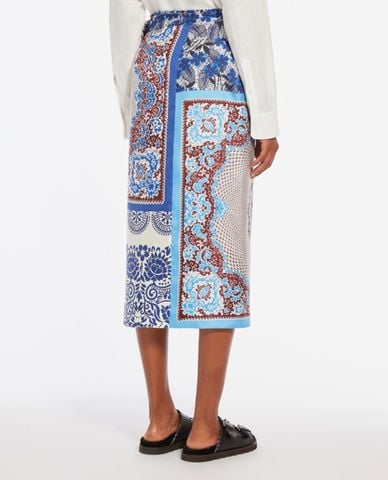  WEEKEND MAX MARA - Chân váy quấn midi phối hoạ tiết Nuevo 