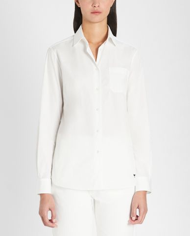  WEEKEND MAX MARA - Áo sơ mi nữ cổ bẻ tay dài phối túi Cotton Poplin 
