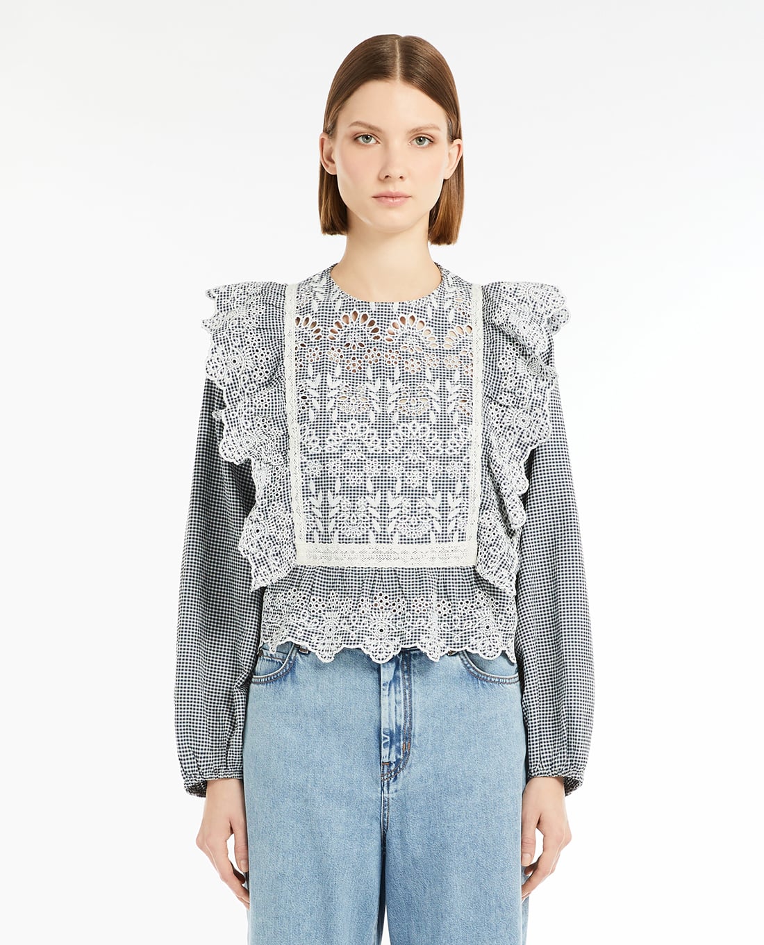 WEEKEND MAX MARA - Áo kiểu nữ tay dài phối hoạ tiết Orazio