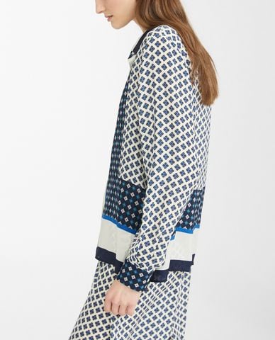  WEEKEND MAX MARA - Áo sơ mi nữ dài tay phom suông in họa tiết thời trang 