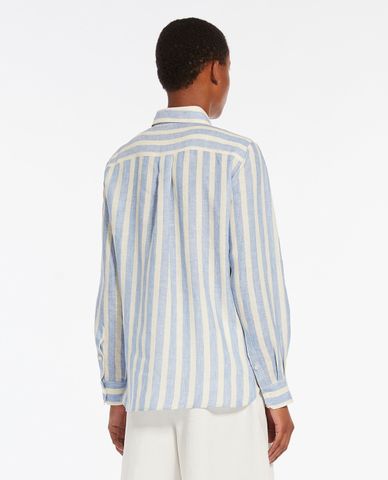  WEEKEND MAX MARA - Áo sơ mi cổ bẻ tay dài phối sọc dọc Lari 