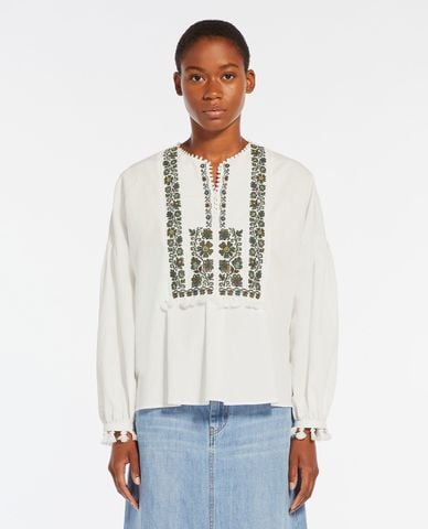  WEEKEND MAX MARA - Áo kiểu tay dài phối hoạ tiết Radica 