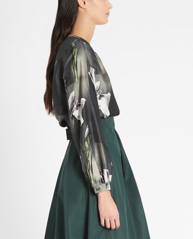  WEEKEND MAX MARA - Áo kiểu nữ cổ tròn tay dài Silk Twill 