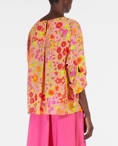  WEEKEND MAX MARA - Áo kiểu nữ cổ tròn tay lỡ họa tiết hoa 