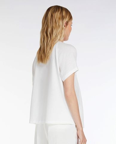  WEEKEND MAX MARA - Áo kiểu nữ cổ tròn tay ngắn Stampa 