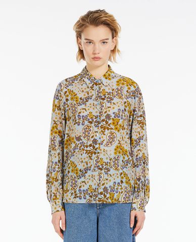  WEEKEND MAX MARA - Áo sơ mi cổ bẻ tay dài hoạ tiết Belfast 