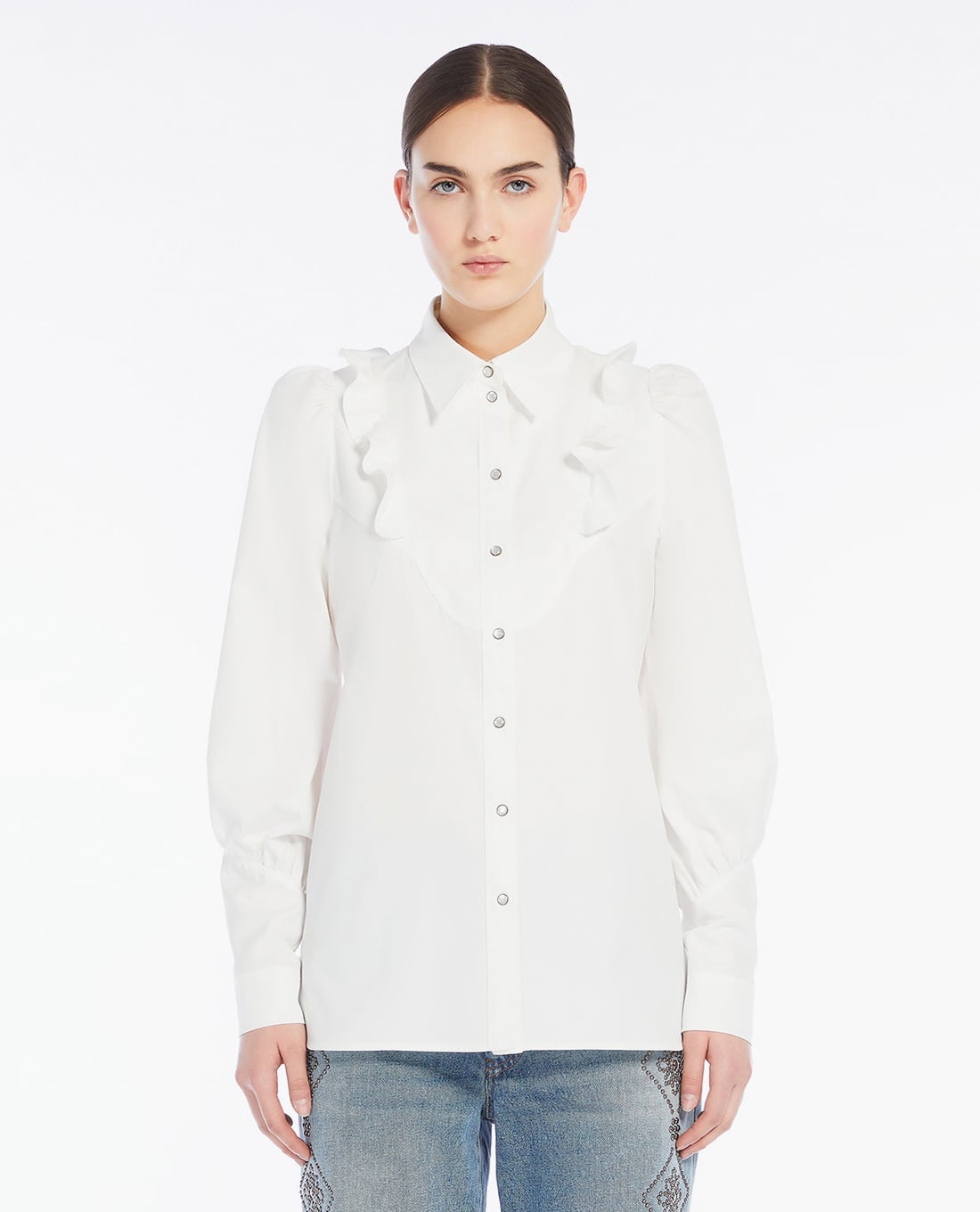 WEEKEND MAX MARA - Áo sơ mi nữ cổ bẻ tay dài Pancia