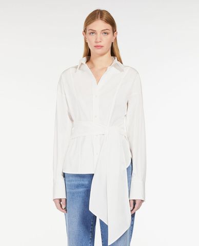  WEEKEND MAX MARA - Áo sơ mi cổ bẻ tay dài phối sọc dọc Torino 