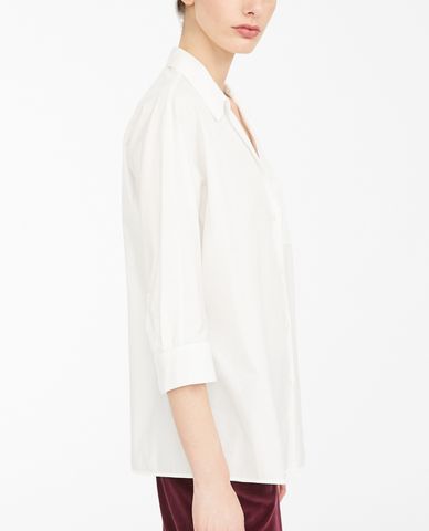  WEEKEND MAX MARA - Áo sơ mi nữ cổ bẻ phom suông thời trang Cotton Poplin 