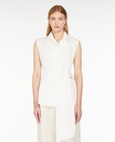  WEEKEND MAX MARA - Áo sát nách nữ cổ bẻ cột nơ Dakar 