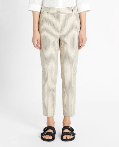  WEEKEND MAX MARA - Quần tây nữ sọc kẻ Cotton And Linen 