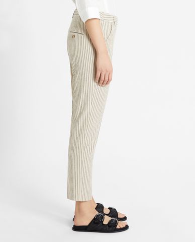  WEEKEND MAX MARA - Quần tây nữ sọc kẻ Cotton And Linen 