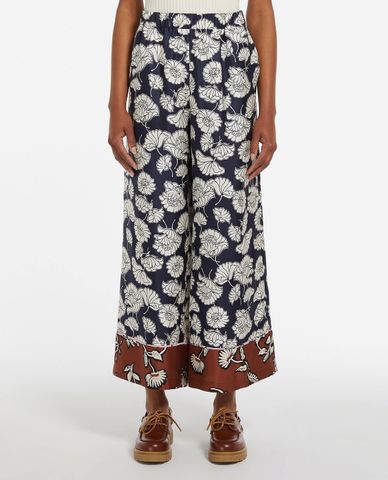  WEEKEND MAX MARA - Quần ống rộng lưng thun phối hoạ tiết Divo 