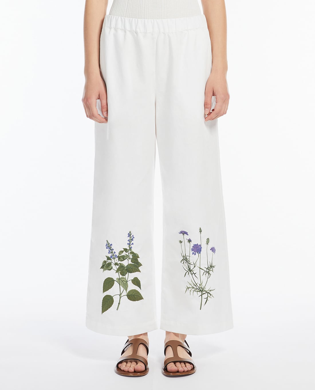 WEEKEND MAX MARA - Quần nữ ống rộng lưng thun họa tiết