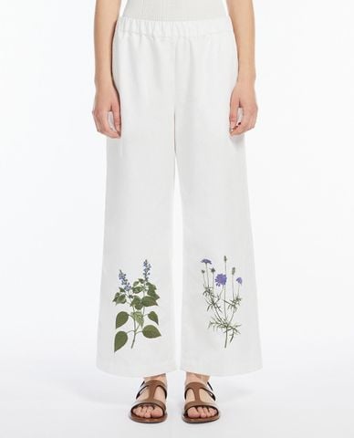  WEEKEND MAX MARA - Quần nữ ống rộng lưng thun họa tiết 