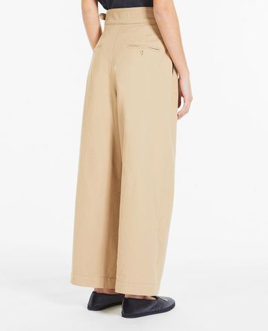  WEEKEND MAX MARA - Quần kiểu nữ ống rộng xếp li thời trang Cotton 