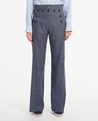  WEEKEND MAX MARA - Quần kiểu nữ phom suông Cotton And Linen 