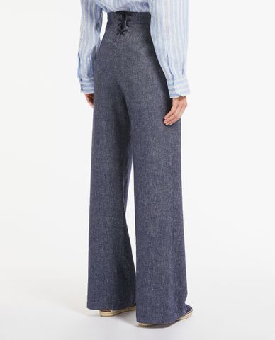  WEEKEND MAX MARA - Quần kiểu nữ phom suông Cotton And Linen 