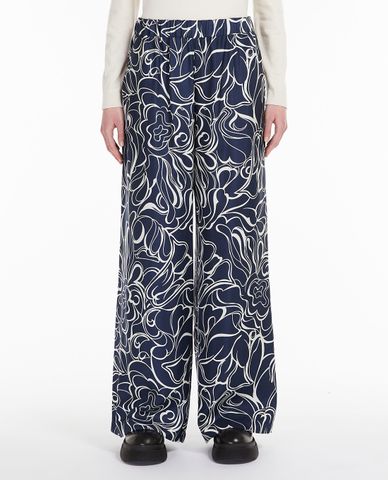  WEEKEND MAX MARA - Quần ống rộng nữ in hoạ tiết Pazzo 