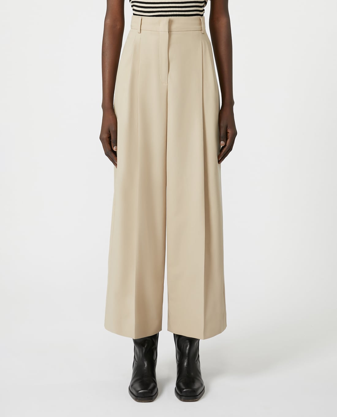 WEEKEND MAX MARA - Quần nữ ống rộng xếp li Vettura