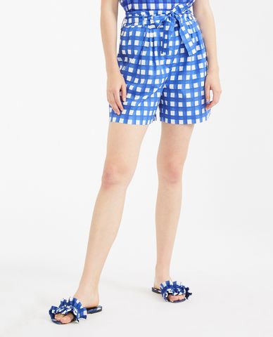  WEEKEND MAX MARA - Quần short nữ sọc caro hiện đại 
