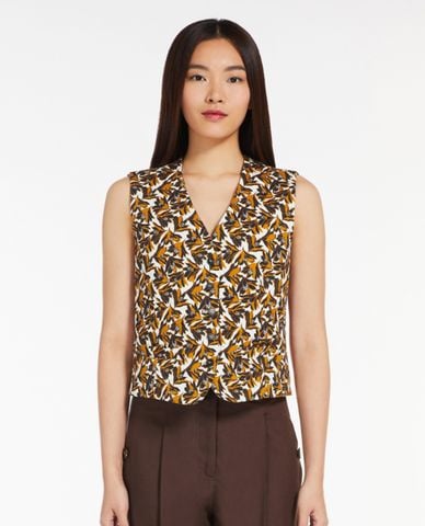  WEEKEND MAX MARA - Áo khoác gilet cổ V thời trang 