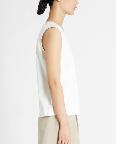  WEEKEND MAX MARA - Áo kiểu nữ sát nách cổ V Cotton And Jersey 