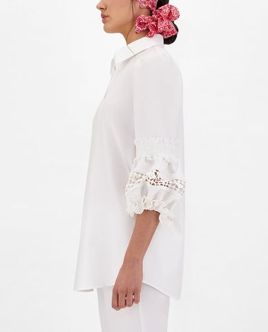  WEEKEND MAX MARA - Áo sơ mi nữ tay phồng Cotton Poplin 