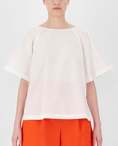  WEEKEND MAX MARA - Áo kiểu nữ cổ tròn tay ngắn Cotton And Jersey 