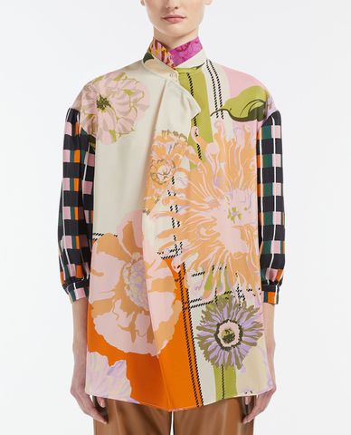  WEEKEND MAX MARA - Áo kiểu nữ cổ trụ tay phồng Modena 