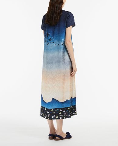  WEEKEND MAX MARA. - Đầm midi ngắn tay phom suông Viscose Jacquard 