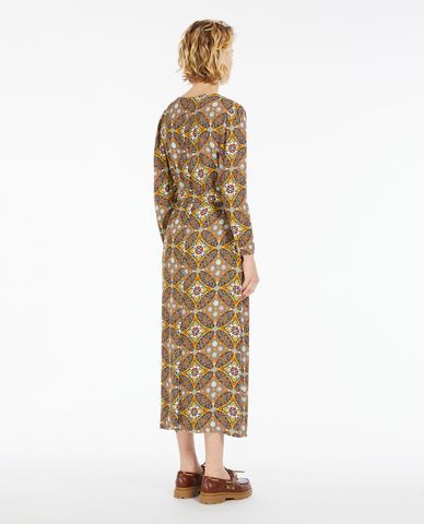  WEEKEND MAX MARA - Đầm midi cổ tròn tay dài hoạ tiết phối thắt lưng Album 