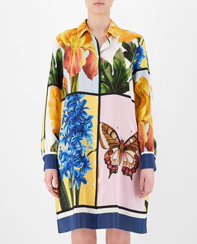  WEEKEND MAX MARA - Đầm mini sơ mi phom suông phối họa tiết thời trang 