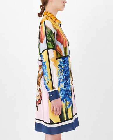  WEEKEND MAX MARA - Đầm mini sơ mi phom suông phối họa tiết thời trang 