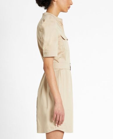  WEEKEND MAX MARA - Đầm mini tay ngắn cổ trụ Cotton Sateen 