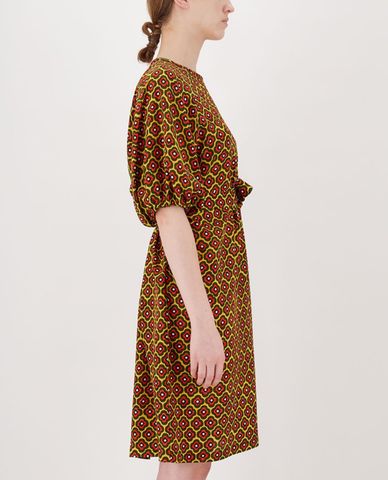  WEEKEND MAX MARA - Đầm midi cổ thuyền ngắn tay phối thắt lưng thời trang 