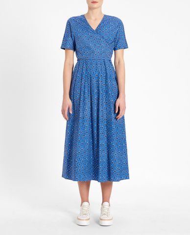  WEEKEND MAX MARA - Đầm midi xếp li cổ V thời trang 