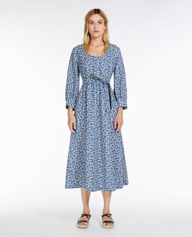  WEEKEND MAX MARA - Đầm xếp li midi  cổ vuông tay dài Madison 