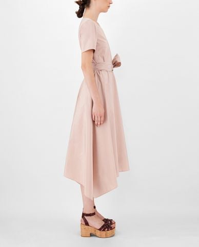  WEEKEND MAX MARA - Đầm midi ngắn tay xếp li phối thắt lưng thời trang Taffeta 