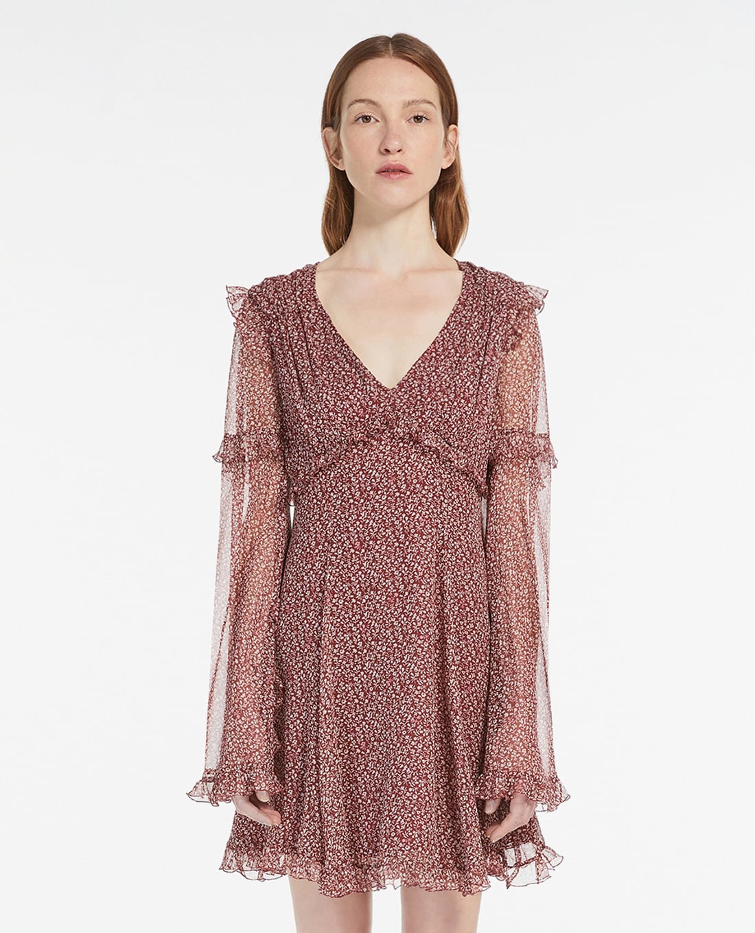 WEEKEND MAX MARA - Đầm xếp li mini phối hoa nhí Cardato