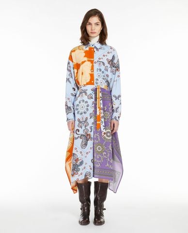  WEEKEND MAX MARA - Đầm sơ mi midi cổ bẻ tay dài phối thắt lưng Samaria 