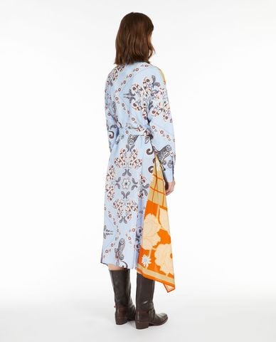  WEEKEND MAX MARA - Đầm sơ mi midi cổ bẻ tay dài phối thắt lưng Samaria 