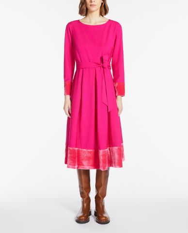  WEEKEND MAX MARA - Đầm midi tay dài cổ tròn xếp ly Suez 