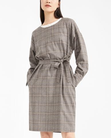  WEEKEND MAX MARA - Đầm mini phom suông sọc caro hiện đại 