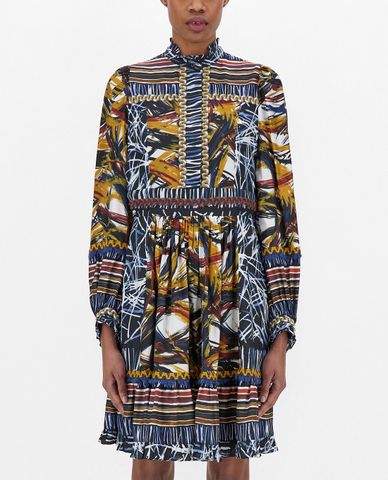  WEEKEND MAX MARA - Đầm xếp li mini tay ngắn cổ trụ Jacquard 