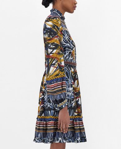  WEEKEND MAX MARA - Đầm xếp li mini tay ngắn cổ trụ Jacquard 