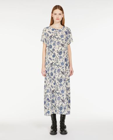  WEEKEND MAX MARA - Đầm midi cổ tròn tay ngắn in hoa thanh lịch Revere 